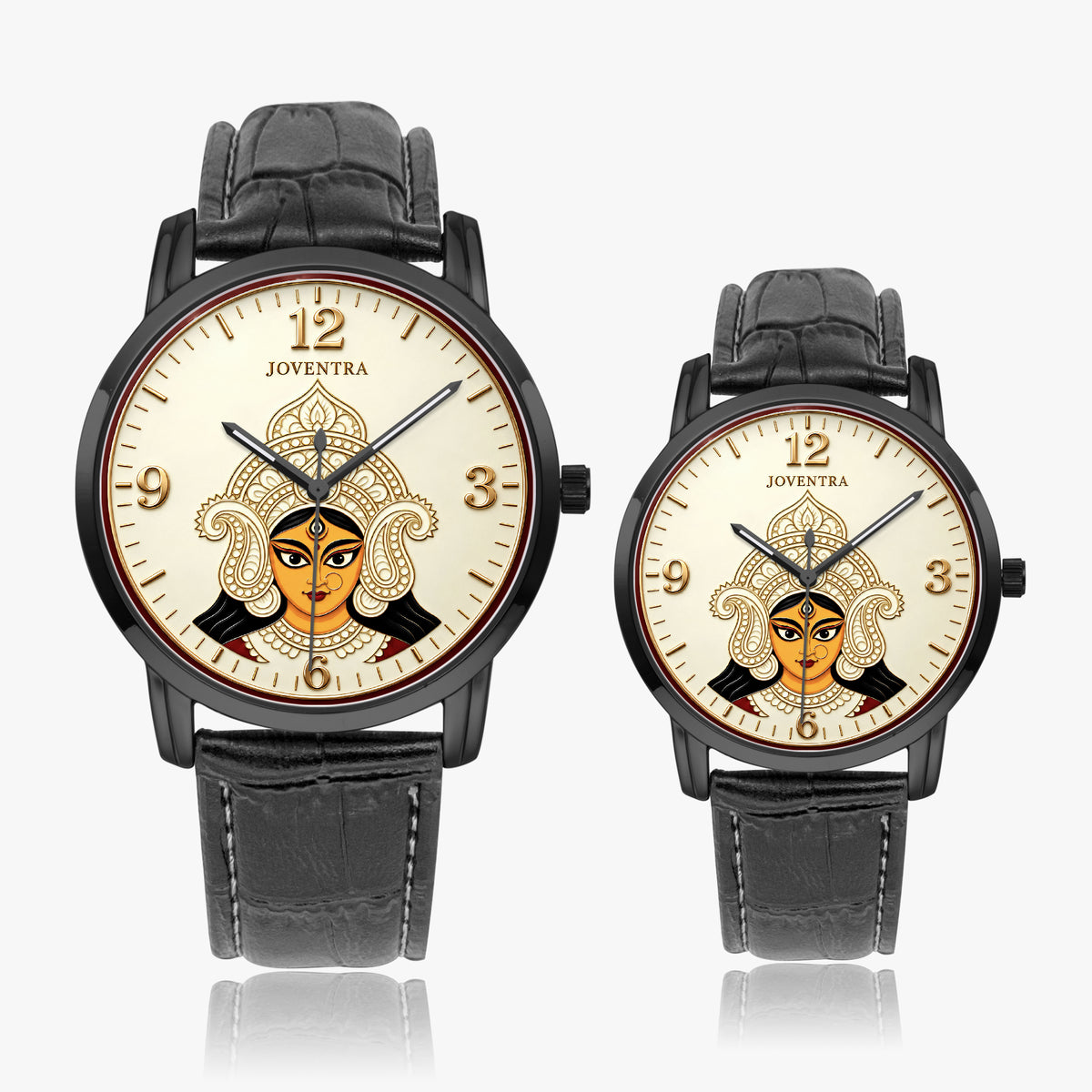 Goddess Durga Maa Navratri Special Watch by Joventra — SEIKO quartz wristwatch with Durga face-art dial and leather strap — photo 26