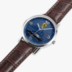 Joventra Grand Prix Superleggera leather watch — studio product photo, alternate angle