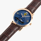 Joventra Grand Prix Superleggera leather watch — case and dial detail