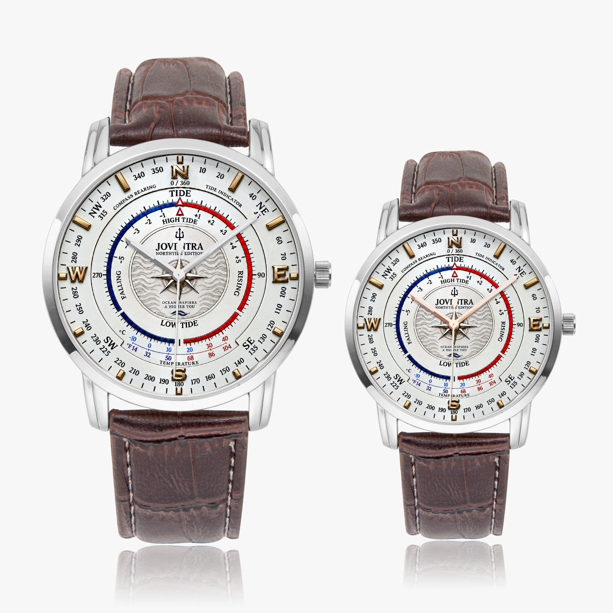 Mariner Northtide Navigator Compass & Tide Indicator Watch by Joventra - genuine leather strap detail (2)