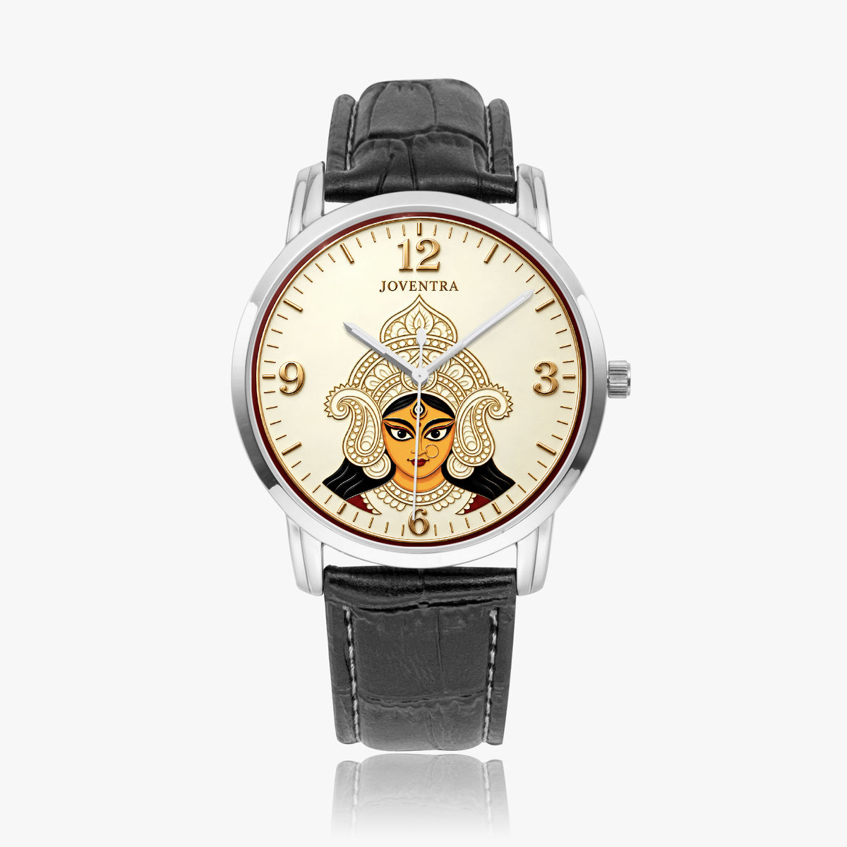 Goddess Durga Maa Navratri Special Watch by Joventra — SEIKO quartz wristwatch with Durga face-art dial and leather strap — photo 18