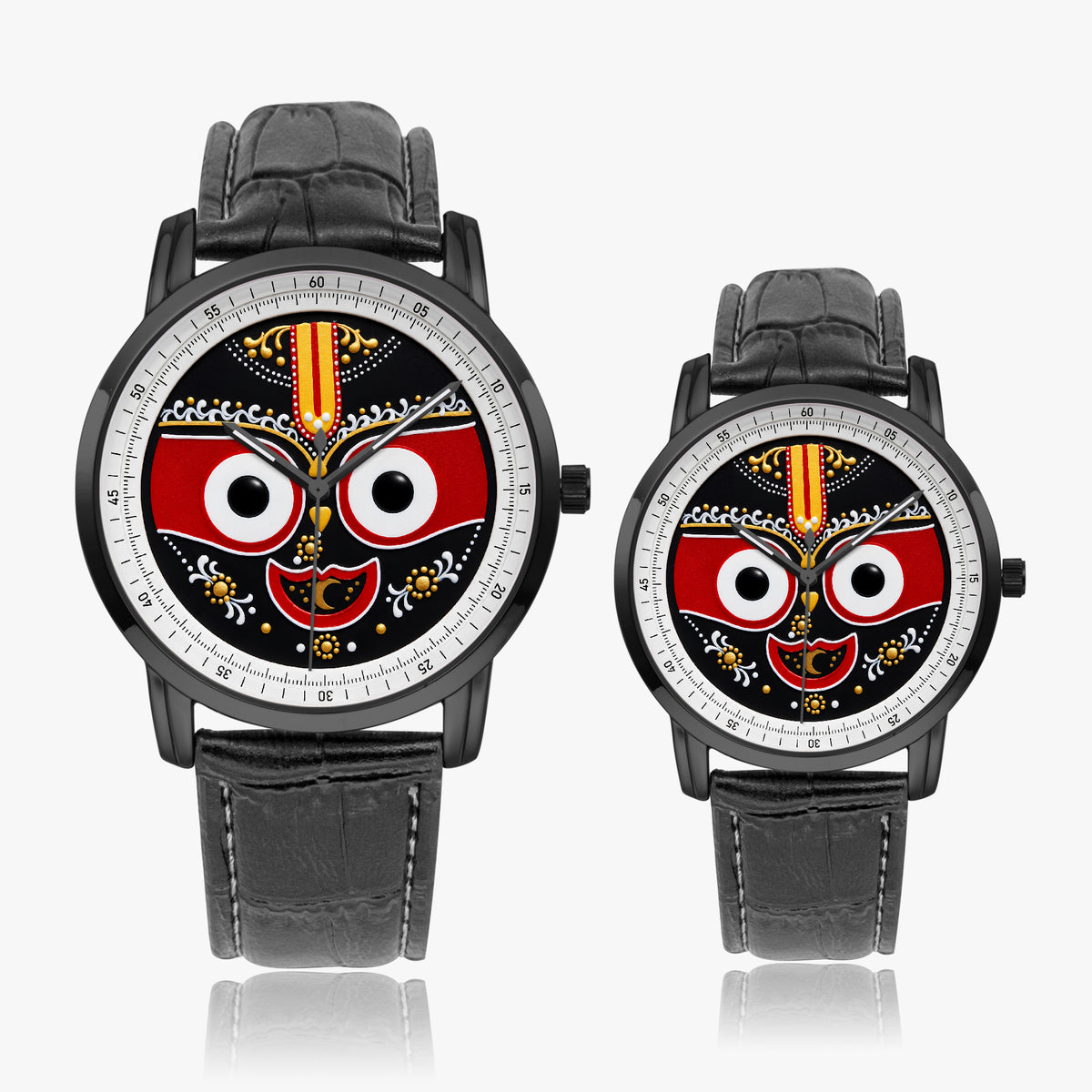 Lord Jagannath Purushottam Divine Heritage Watch by Joventra - 304 stainless steel case with leather strap, detail photo 9 of 13