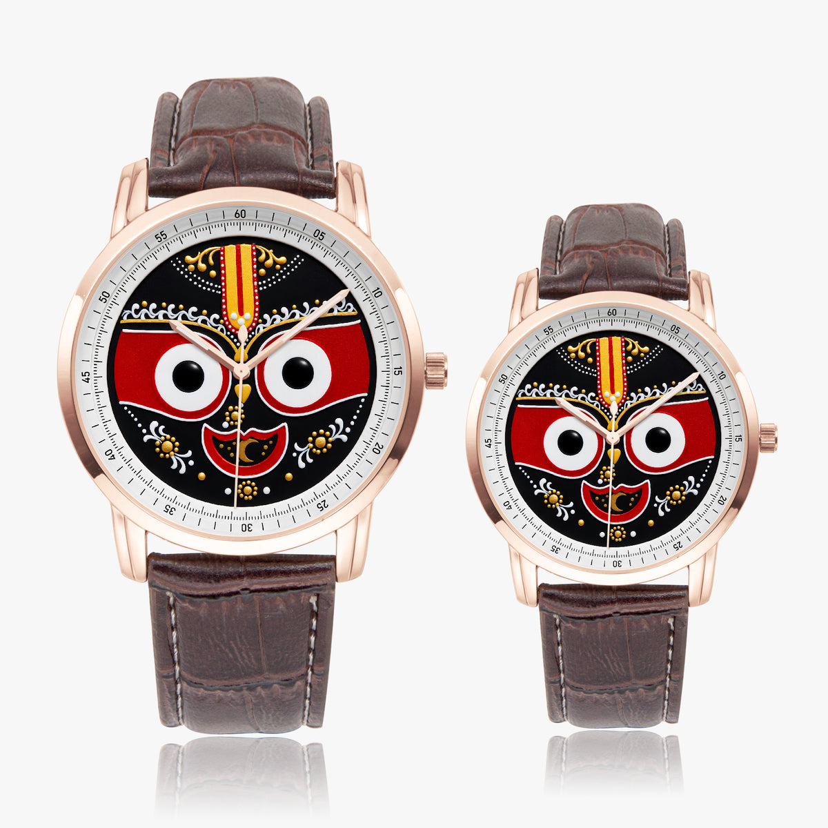 Lord Jagannath Purushottam Divine Heritage Watch by Joventra - 304 stainless steel case with leather strap, detail photo 10 of 13