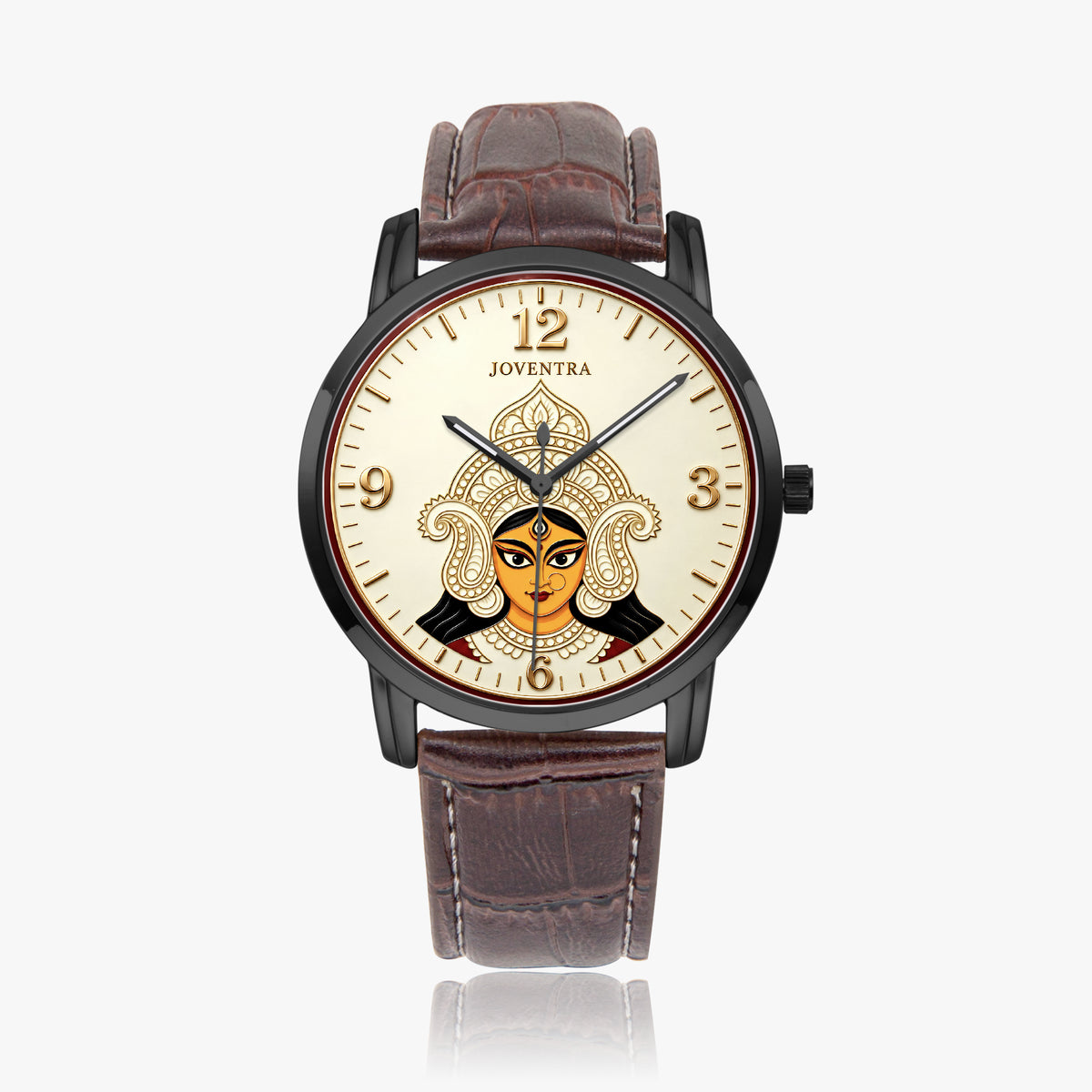 Goddess Durga Maa Navratri Special Watch by Joventra — SEIKO quartz wristwatch with Durga face-art dial and leather strap — photo 21