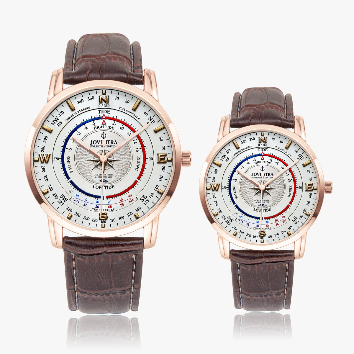 Mariner Northtide Navigator Compass & Tide Indicator Watch by Joventra - 31mm and 43mm size comparison (2)