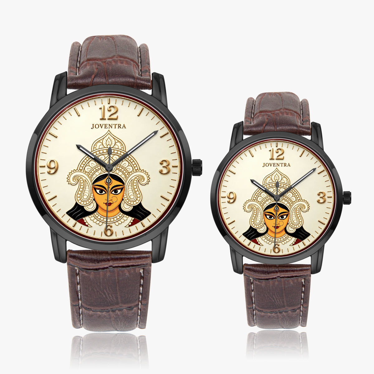 Goddess Durga Maa Navratri Special Watch by Joventra — SEIKO quartz wristwatch with Durga face-art dial and leather strap — photo 28