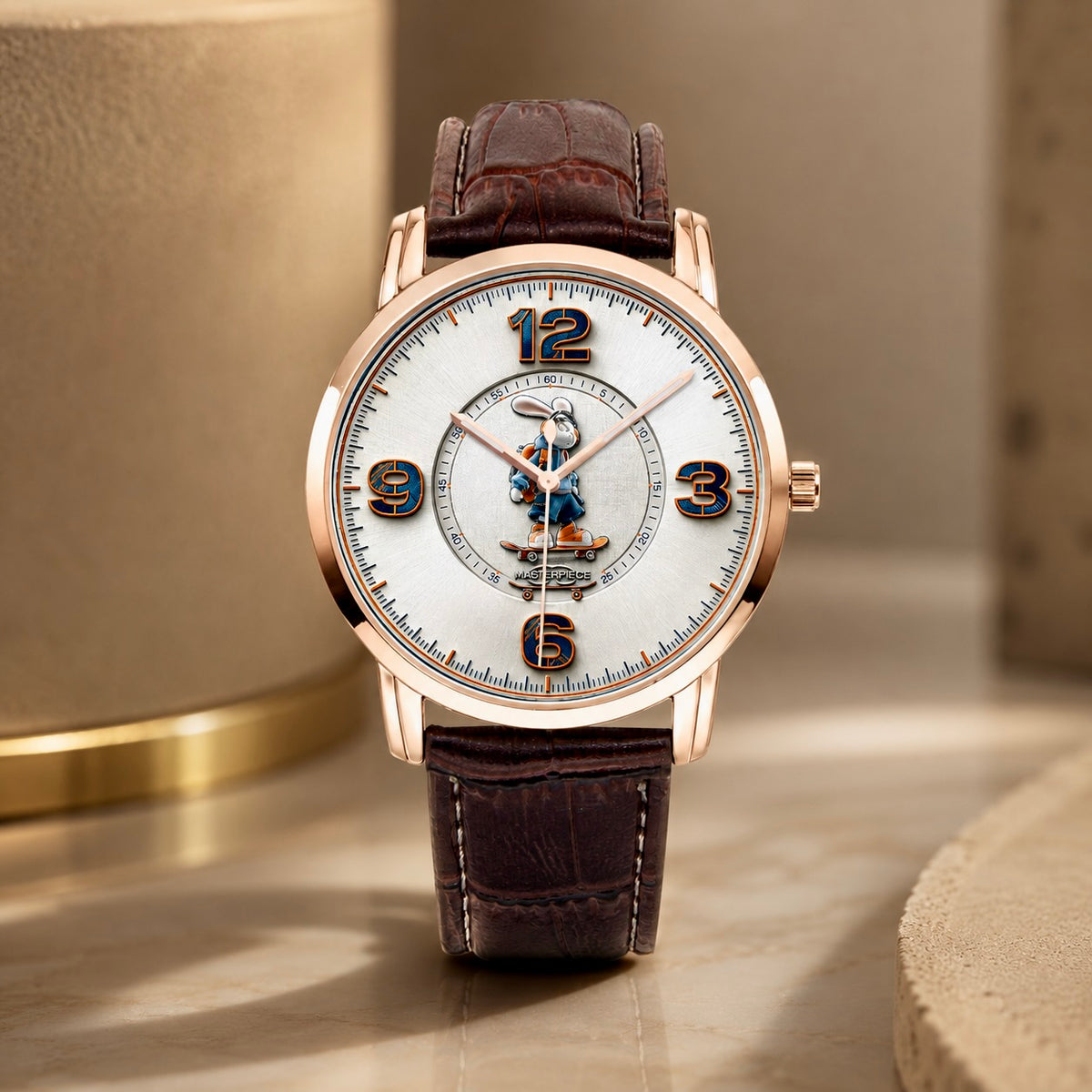 Hypebeast Skater Rabbit Pop Art Watch - Rose Gold (Golden) finish edition
