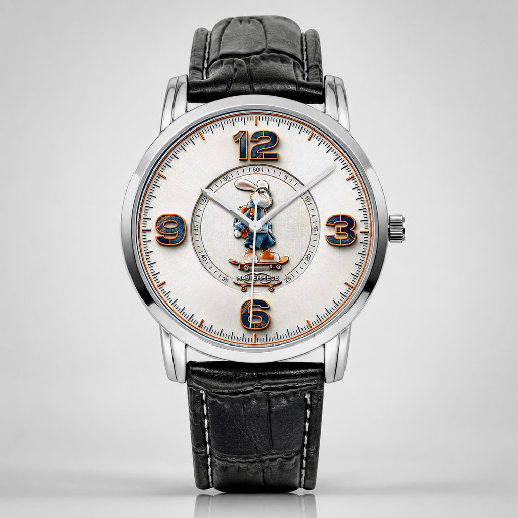 Hypebeast Skater Rabbit Pop Art Watch - worn on wrist, unisex streetwear style