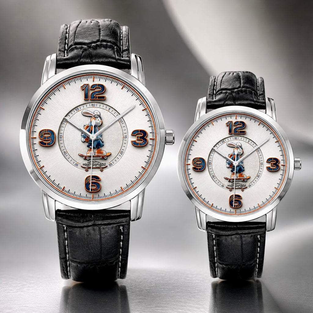 Hypebeast Skater Rabbit Pop Art Watch - Japanese SEIKO quartz movement detail