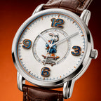 Hypebeast Skater Rabbit Pop Art Watch - Black finish with navy and orange dial accents
