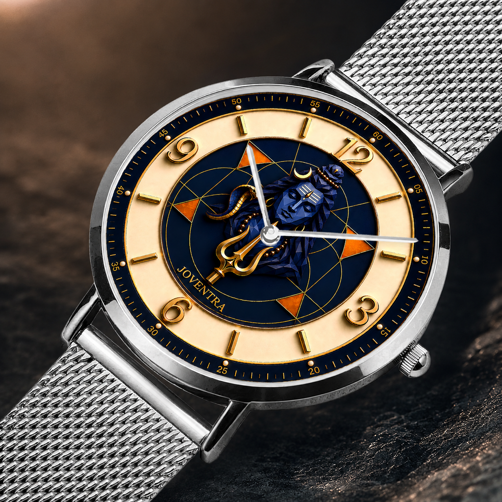 Lord Shiva (Mahadev) Divine Geometry Watch - Silver finish Lord Shiva watch