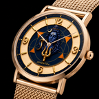 Lord Shiva (Mahadev) Divine Geometry Watch - stainless steel mesh band detail