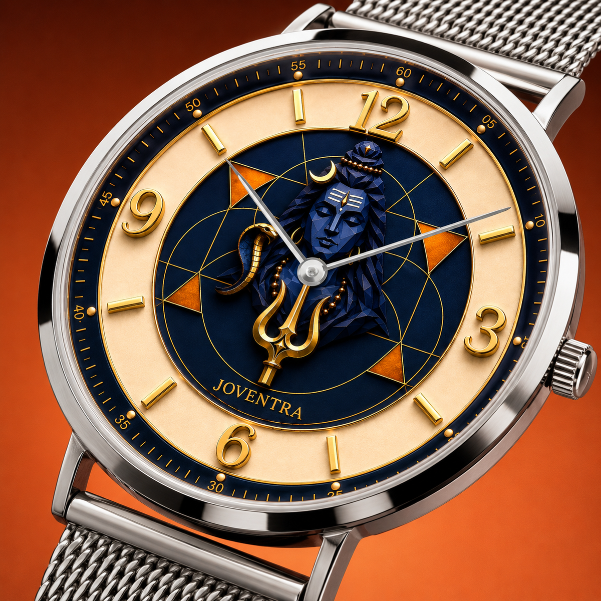 Lord Shiva (Mahadev) Divine Geometry Watch - Japanese CITIZEN quartz movement detail