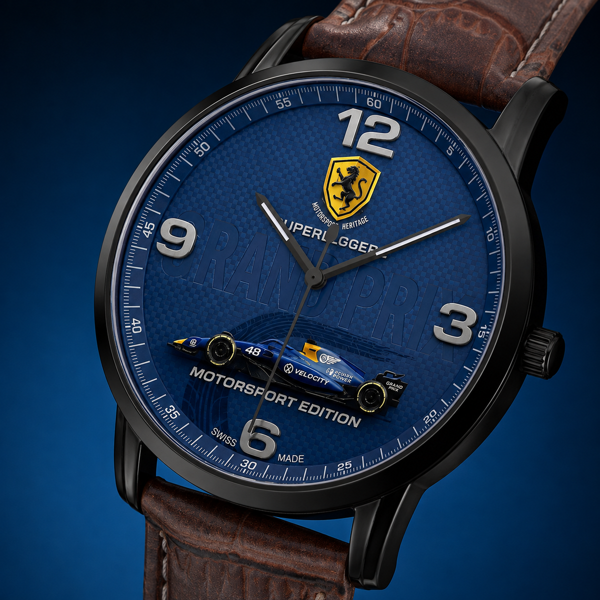Grand Prix Superleggera Motorsport Racing Unisex Leather Watch