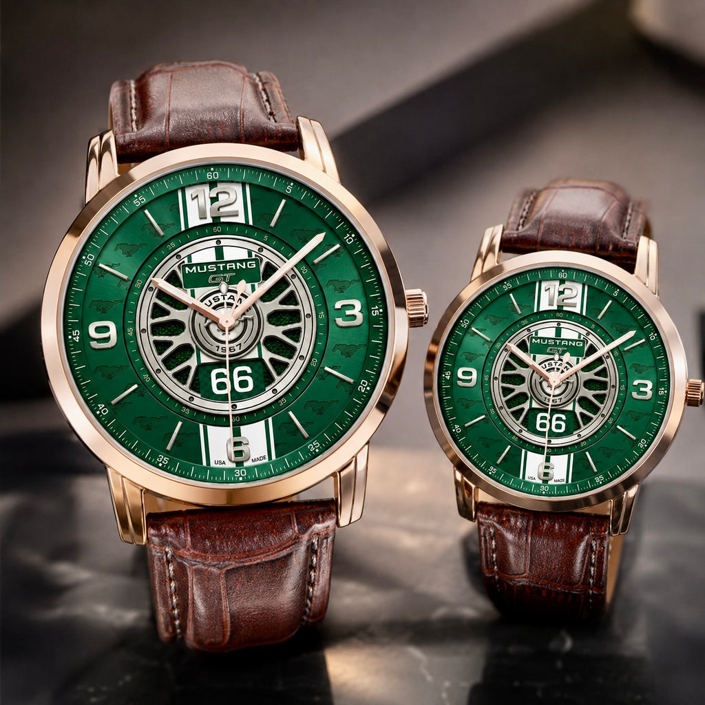 Classic Muscle GT Racing Green Unisex Leather Joventra Watch
