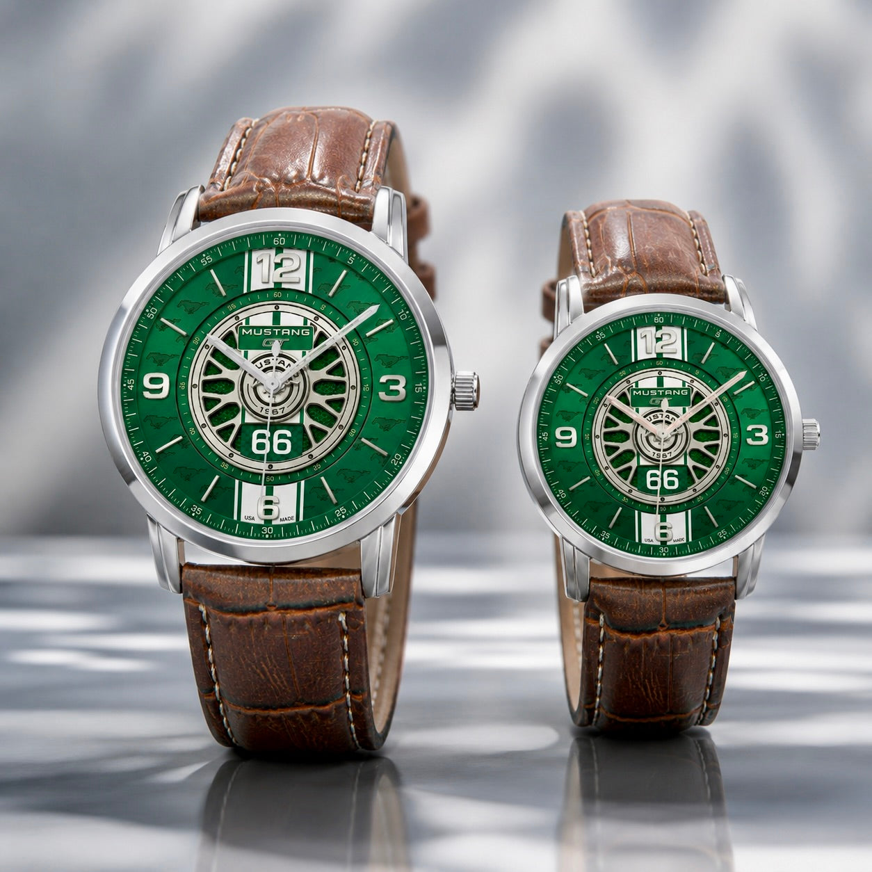 Classic Muscle GT Racing Green Unisex Leather Joventra Watch