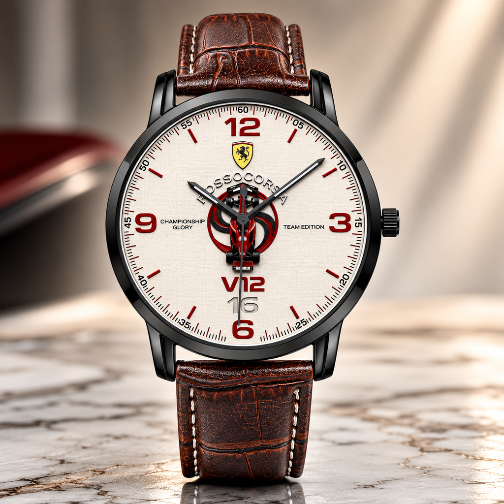 Rosso Corsa V12 Grand Prix Racing Unisex Leather Joventra Watch