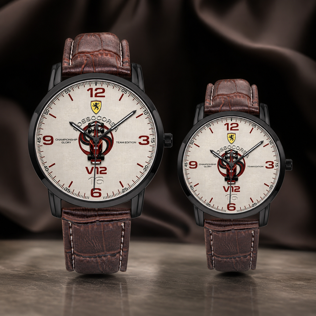 Rosso Corsa V12 Grand Prix Racing Unisex Leather Joventra Watch