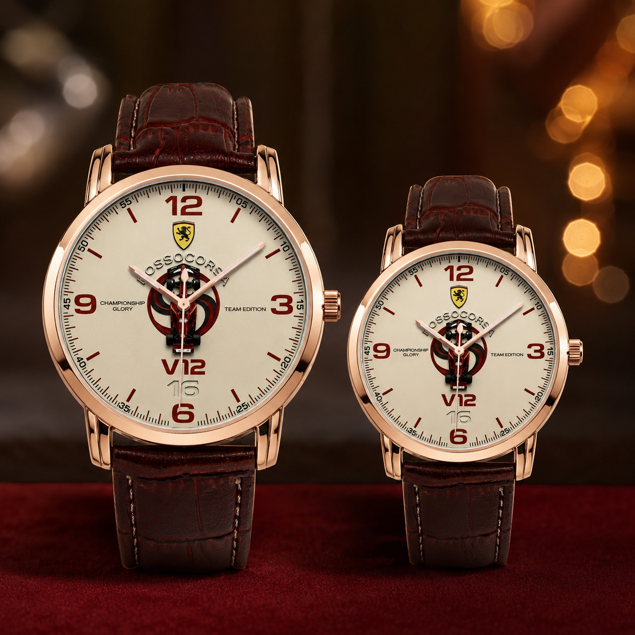 Rosso Corsa V12 Grand Prix Racing Unisex Leather Joventra Watch