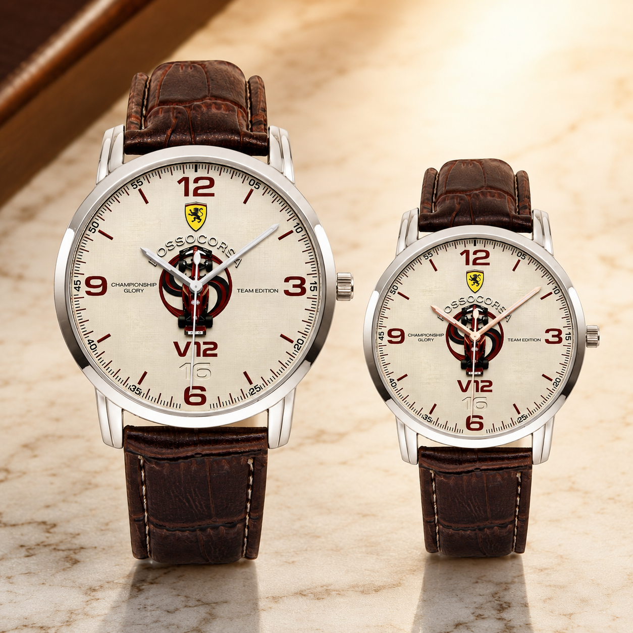 Rosso Corsa V12 Grand Prix Racing Unisex Leather Joventra Watch