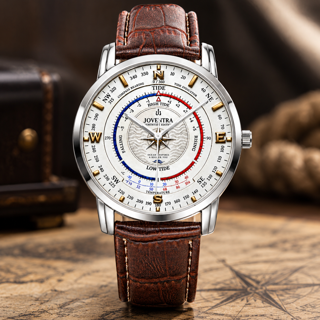 Mariner Northtide Navigator Compass & Tide Indicator Watch by Joventra - tide indicator dial close-up
