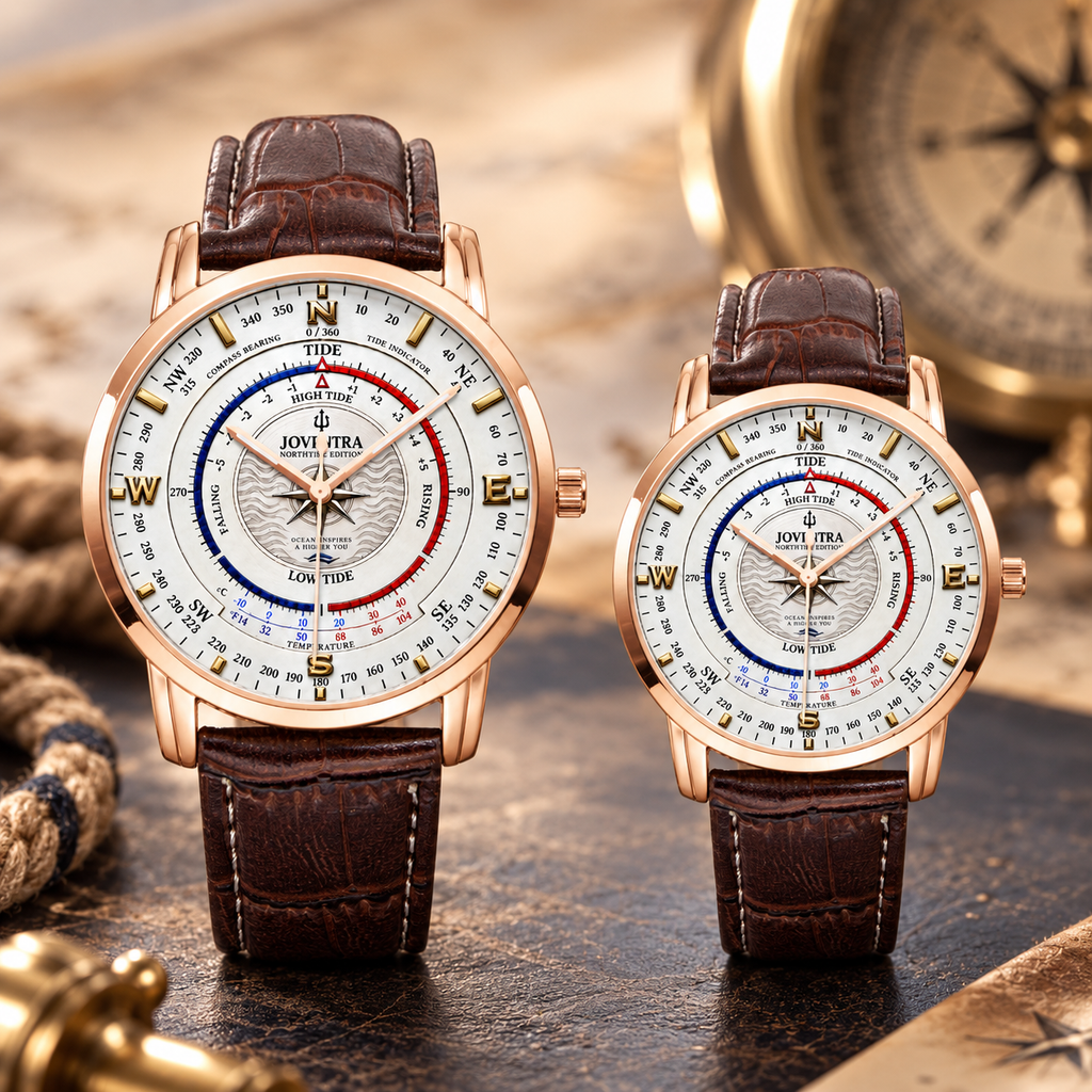 Mariner Northtide Navigator Compass & Tide Indicator Watch by Joventra - Silver case finish