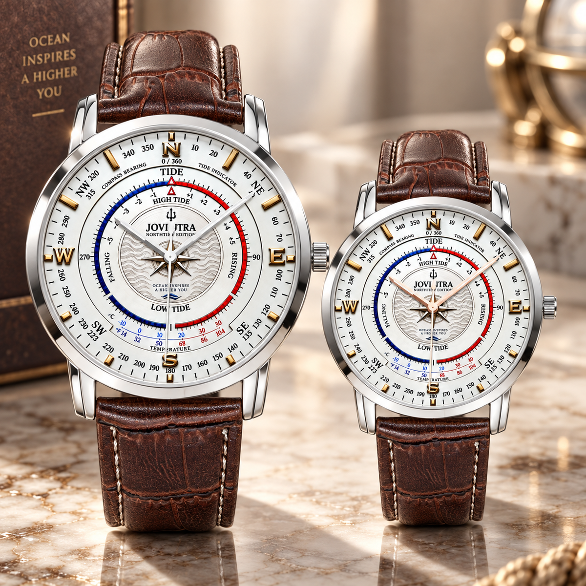 Mariner Northtide Navigator Compass & Tide Indicator Watch by Joventra - maritime lifestyle shot