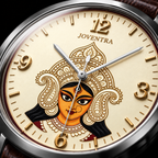Goddess Durga Maa Navratri Special Watch by Joventra — SEIKO quartz wristwatch with Durga face-art dial and leather strap — photo 4