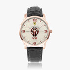 Joventra Rosso Corsa V12 leather watch — studio product photo