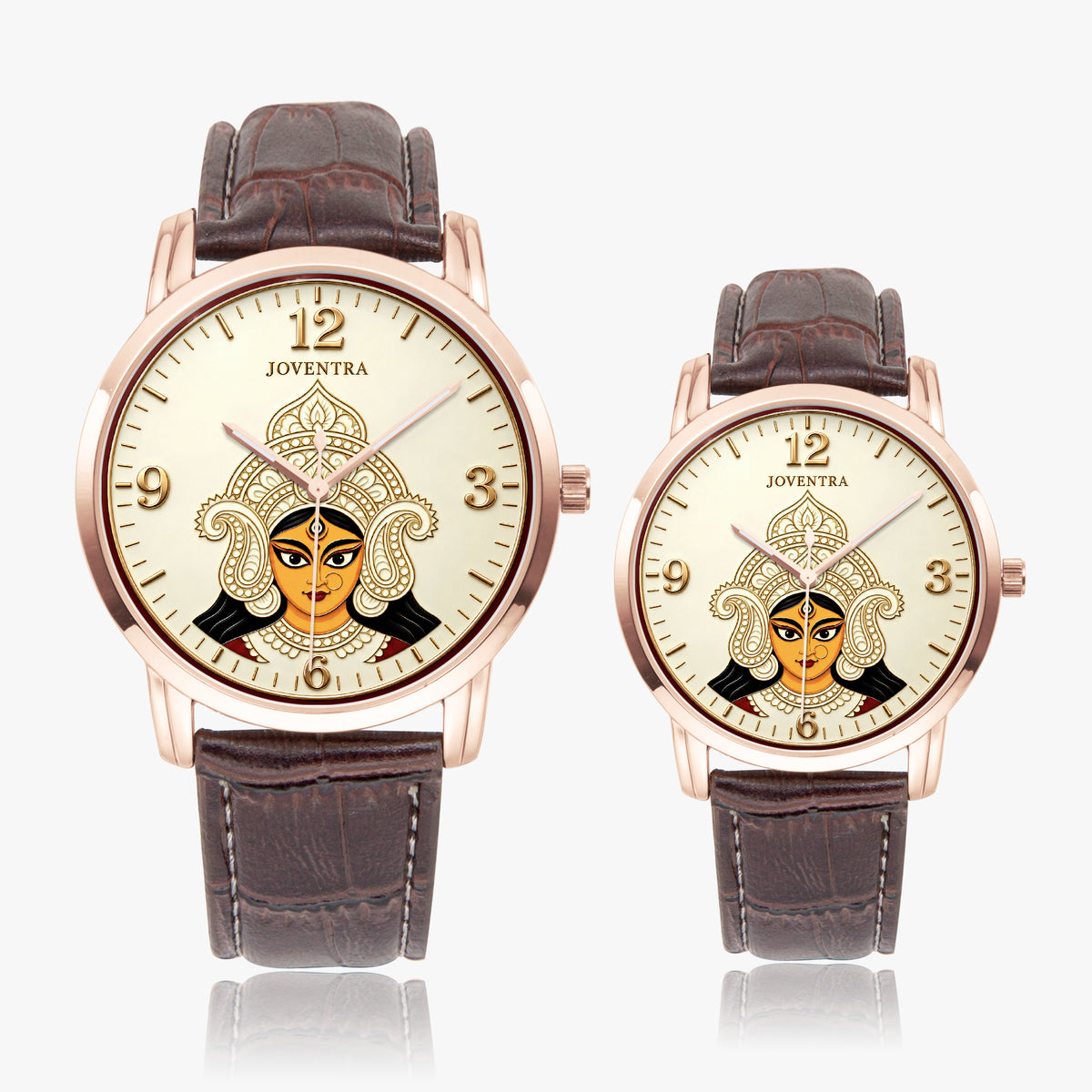 Goddess Durga Maa Navratri Special Watch by Joventra — SEIKO quartz wristwatch with Durga face-art dial and leather strap — photo 27
