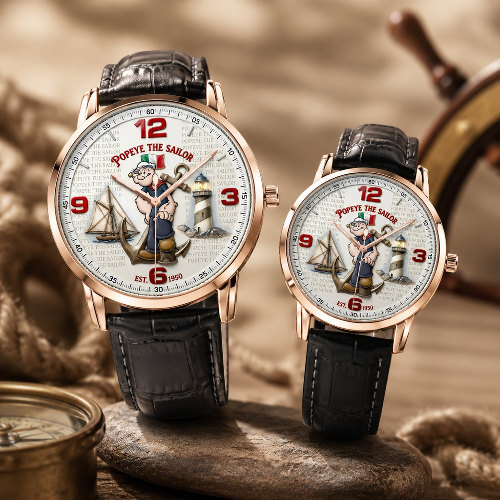 Popeye the Sailor Nautical Unisex Leather Joventra Watch