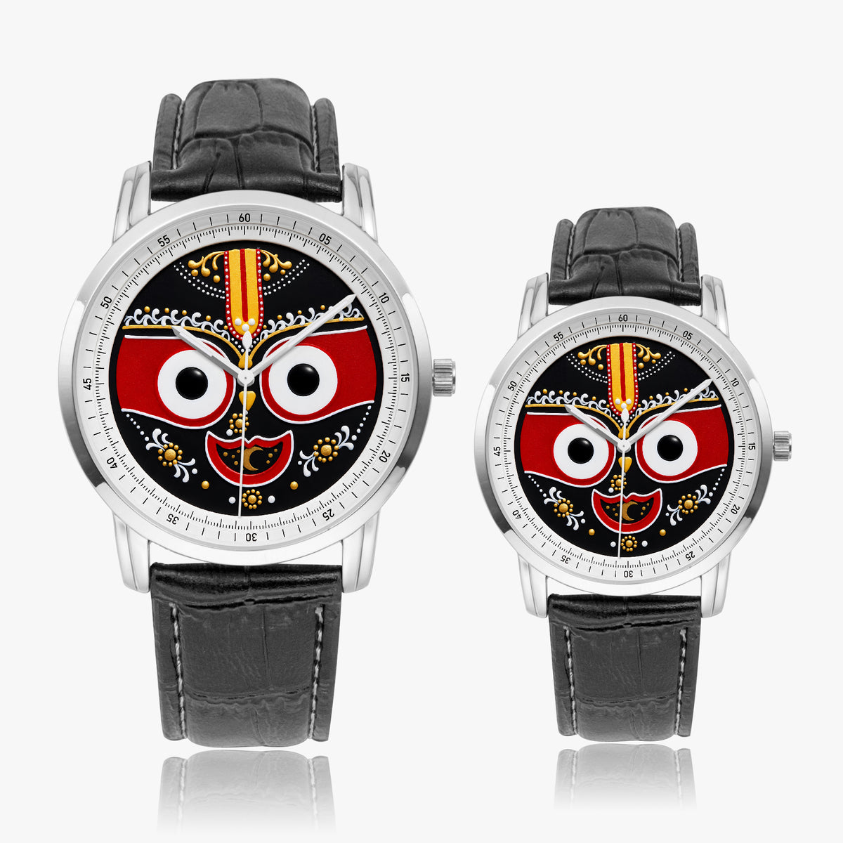 Lord Jagannath Purushottam Divine Heritage Watch by Joventra - 304 stainless steel case with leather strap, detail photo 1 of 13