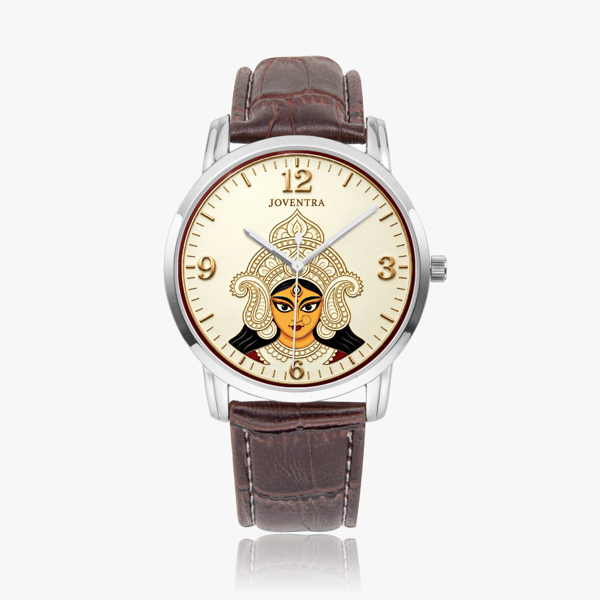 Goddess Durga Maa Navratri Special Watch by Joventra — SEIKO quartz wristwatch with Durga face-art dial and leather strap — photo 19