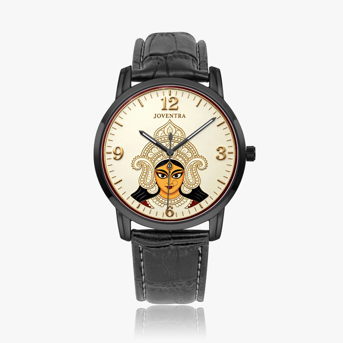 Goddess Durga Maa Navratri Special Watch by Joventra — SEIKO quartz wristwatch with Durga face-art dial and leather strap — photo 22