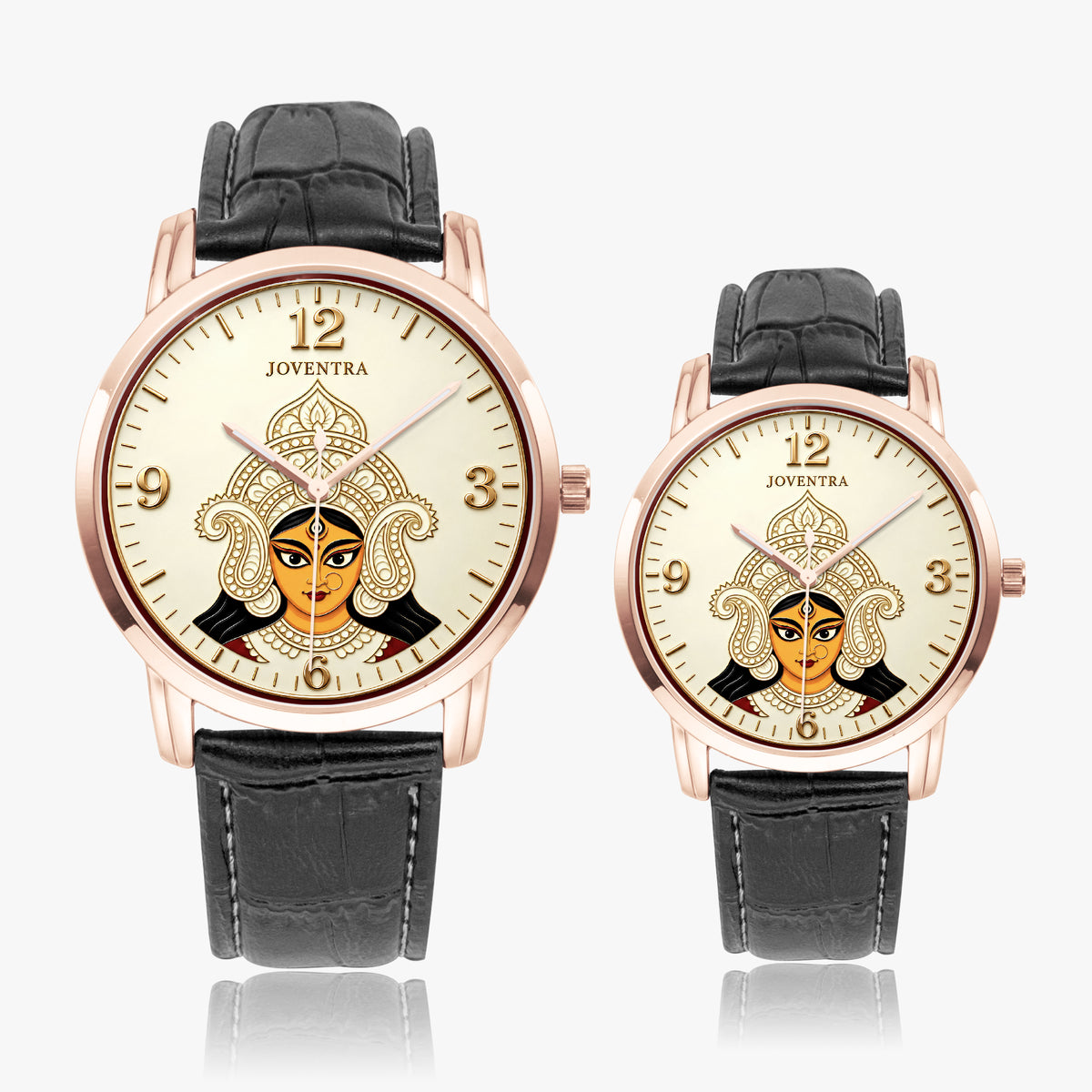 Goddess Durga Maa Navratri Special Watch by Joventra — SEIKO quartz wristwatch with Durga face-art dial and leather strap — photo 23