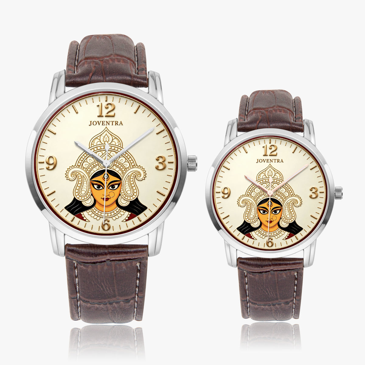 Goddess Durga Maa Navratri Special Watch by Joventra — SEIKO quartz wristwatch with Durga face-art dial and leather strap — photo 24