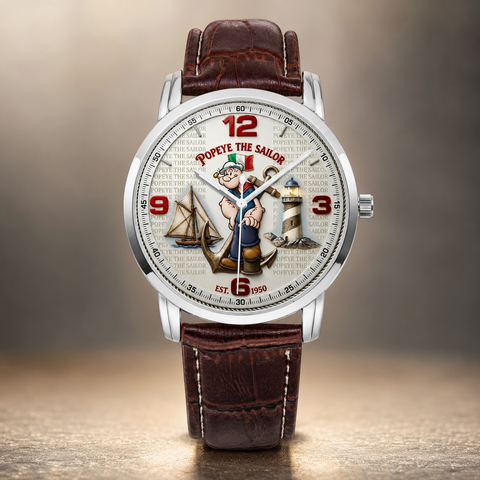Popeye the Sailor Nautical Unisex Leather Joventra Watch